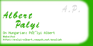 albert palyi business card